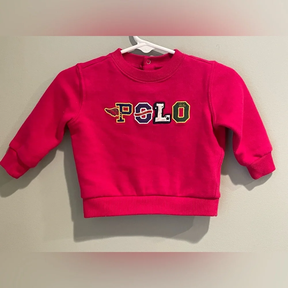 Ralph Lauren Girls‎ Polo Print Sweatshirt- Size 6 months
